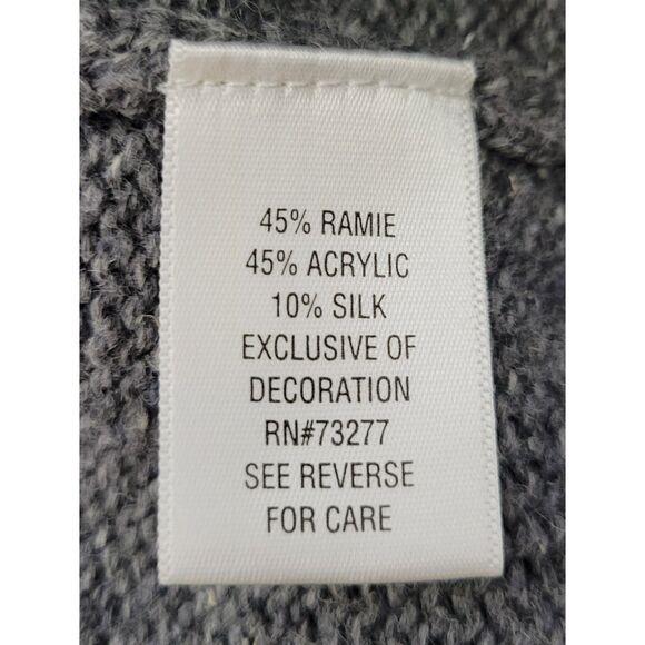 Vintage Croft & Barrow Womens XL Full Zip‎ Gray Cardigan Sweater Winter Birds - Picture 6 of 8